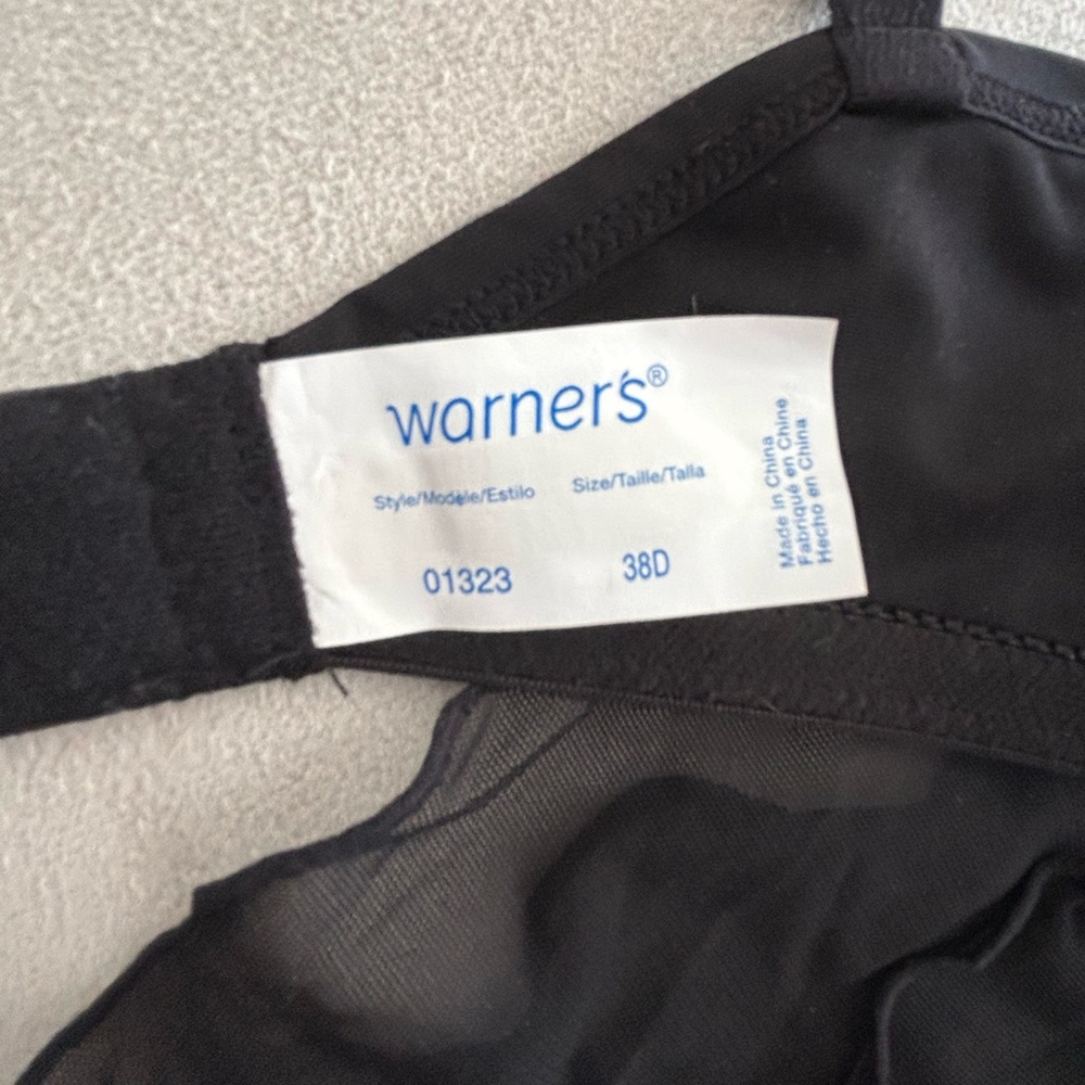 NWT 38D Warners Satin Tuxedo Underwire Bra - Picture 4 of 5